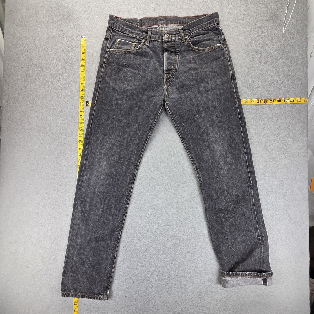 Marc‎ O'Polo Jeans Mens Black Selvedge Button Fly Charcoal Wash Fits 32x32